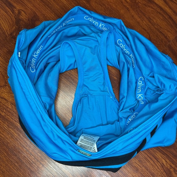 Calvin Klein Aqua and Black Striped Swimwear size 12 - Picture 8 of 8